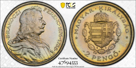 Hungary 2 Pengo 1935-BP. PCGS Proof 62. Top Pop: The finest graded by PCGS! Only one copy engraved by PCGS PF 62