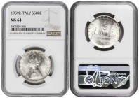 Italy 500 Lire 1959 R. NGC MS 64