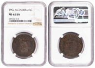 Netherlands East Indies 2.5 Cents 1907. NGC MS 62