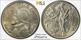 Panama 1 Balboa 1934. PCGS UNC Details
