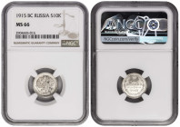 Russia 10 Kopeks 1915 BC. NGC MS 66