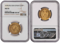 Spain 25 Pesetas 1878(78) DEM. NGC 55
