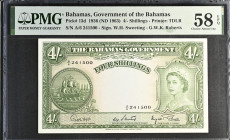 Bahamas Government 4 Shillings 1953. PMG 58 EPQ