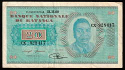 Katanga 20 Francs 1960