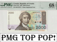 Croatia 2000 Dinara 1992. PMG 68 EPQ !!!TOP POP!!!
