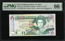 East Caribbean States 5 Dollars ND (1994). PMG 66 EPQ. Almost TOP POP!