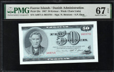 Faeroe Islands 50 Kronur 1987. PMG 67 EPQ