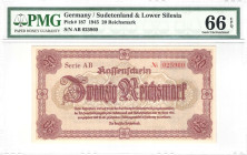 Germany 20 Reichsmark 1945. PMG 66 EPQ