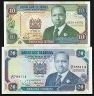 Kenya 10, 20 Shillings 1988-94. 2 Pcs