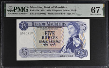 Mauritius 5 Rupees 1967. PMG 67 EPQ