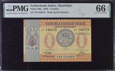 Netherlands Indies 1 Gulden 1940. PMG 66 EPQ