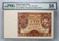 Poland 100 Zlotych 1934. PMG 58