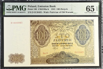 Poland German occupation 100 Zlotych 1941. PMG 65 EPQ