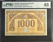 Georgia 1000 Rubles 1920. PMG 63