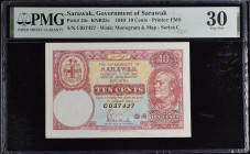 Sarawak 10 Cents 1940. PMG 30