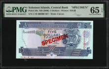 Solomon Islands 5 Dollars 2004-2018. Specimen. PMG 65 EPQ