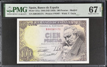 Spain 100 Pesetas 1946 (ND 1949). PMG 67 EPQ