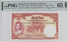 Thailand 100 Baht 1955. PMG 65 EPQ