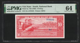 Vietnam South 10 Dong 1962. PMG 64