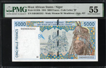 Niger 5000 Francs 1994. PMG 55