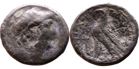 Demetrius II Nikator (Seleukid King: 144 – 138 BC and 129-126 BC ) Phoenica: Tyre – Tetradrachm Obverse: Draped bust in a diadem facing right. Reverse...