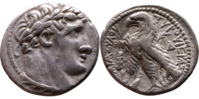 PHOENICIA: Tyre - Autonomy Issue (126 – 65 BC ) AR Didrachm Minted Year: 47 (79 BC) Obverse: Laureate bust of Melkart right Reverse: TYPOY IEPAΣ KAI A...