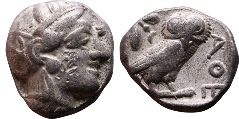 ATTICA, Athens. Circa 454-404 BC. AR Tetradrachm Obverse: Head of Athena right, ...