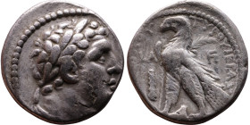 PHOENICIA: Tyre - Autonomy Issue (126 – 65 BC ) AR Didrachm Minted Year: 47 (79 BC) Obverse: Laureate bust of Melkart right Reverse: TYPOY IEPAΣ KAI A...