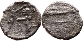 PHOENICIA: Sidon (4th century) Ar Obol Obverse: Galley l.; legend in Phoenician, Reverse. Persian king battling lion

Weight:10mm 0,60g