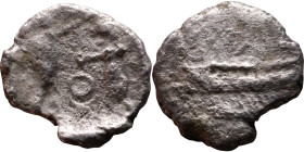 PHOENICIA: Sidon (4th century) Ar Obol Obverse: Galley l.; legend in Phoenician, Reverse. Persian king battling lion

Weight:10mm 0,53g