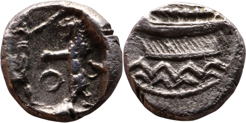 PHOENICIA: Sidon (4th century) Ar Obol Obverse: Galley l.; legend in Phoenician,...