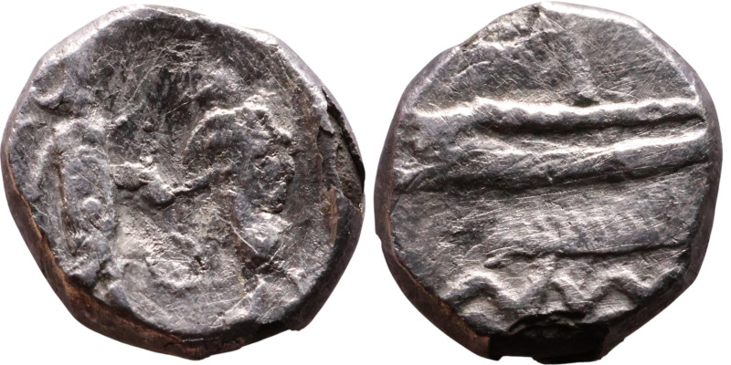 PHOENICIA: Sidon (4th century) Ar Obol Obverse: Galley l.; legend in Phoenician,...