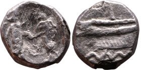 PHOENICIA: Sidon (4th century) Ar Obol Obverse: Galley l.; legend in Phoenician, Reverse. Persian king battling lion

Weight:8mm 0,63g