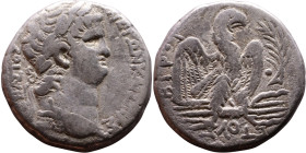 Nero (54-68) Syria: Antioch. Tetradrachm Obverse: ΝΕΡΩΝ ΚΑΙΣΑΡ ΣΕΒΑΣΤΟΥ Laureate head of Nero, right, with aegis Reverse: Eagle on thunderbolt, right;...
