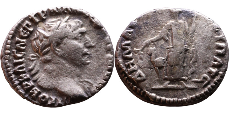 Trajan (98-117) Arabia: Bostra. Didrachm. Obverse: aureate head right, slight dr...