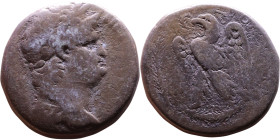Nero (54-68) Syria: Antioch. Tetradrachm Obverse: ΝΕΡΩΝ ΚΑΙΣΑΡ ΣΕΒΑΣΤΟΥ Laureate head of Nero, right, with aegis Reverse: Eagle on thunderbolt, right;...