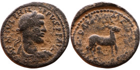 Philip I The Arab (244-249) Ephesos, Ionia Bronze coin. Obverse: Bust of emperor. Reverse: Stag standing right

Weight:30mm 22,31g

Artificial san...