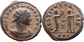 Roman coin – Aurelian (270-275) - Bilon Antoninian.

Weight:23mm 3,46g

Artificial sand patina