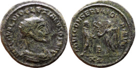 Diocletian (284-294 AD). Antoninianus. Obv.: IMP C C VAL DIOCLETIANVS AVG Bust of Diocletian, radiate, draped, right. Rev.: IOVI CONSERVATORI AVG; Vic...