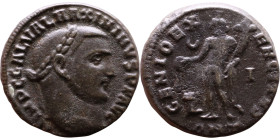 Maximinus II Daza (305-313 AD). AE follis. Obv.Laureate head right. Rev.: Genius standing left pouring libations from patera, holds cornucopia

Weig...