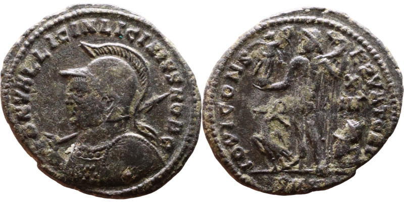 Licinius II (317-324 AD).AE follis. Obv.: D N VAL LICIN LICINIVS NOB C, helmeted...