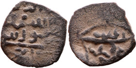 Seljuk (1037–1157) Bronze coin. Obverse: Arabic inscription. Reverse: Arabic inscription

Weight:14mm 1,16g

Artificial sand patina