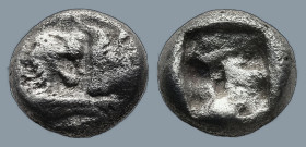 KINGS OF LYDIA. Kroisos (Circa 564/53-550/39 BC). Sardes
1/12 Stater (8,1mm 0.78g)
Obv: Confronted foreparts of lion and bull.
Rev: Incuse square....