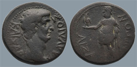 PHRYGIA. Aezanis. Claudius (AD 41-54).
AE Bronze (20,1mm 6,4g)
Obv: ΚΛΑΥΔΙΟΣ ΚΑΙΣΑΡ. Laureate head of Claudius, right.
Rev: ΑΙΖΑΝΙΤΩΝ. Zeus standin...