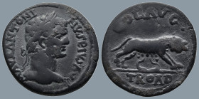 TROAS. Alexandria. Caracalla (AD 198-217)
AE Bronze (24,6mm 8,4g)
Obv: M AVR ANTONINVS PIVS AVG. Laureate head of Caracalla, right
Rev: COL AVG TRO...