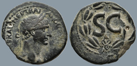 SELEUCIS and PIERIA. Antioch. Trajan (AD 98-117)
AE Bronze (29,1mm 12,9g)
Obv: Laureate head of Trajan, right
Rev: S-C above A; al lwithin wreath
...