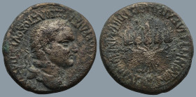 PHRYGIA. Apameia. Vespasian (AD 69-79). Marcus Plancius Varus, proconsul
AE Bronze (25,1mm 9,6g)
Obv: AYTOKPATΩP KAIΣAP ΣEBAΣTOΣ OYEΣΠΑΣIANOΣ. Laure...