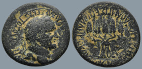 PHRYGIA. Apameia. Vespasian (AD 69-79)
AE Bronze (25,5mm 10,4g)
Obv: AYTOKPATΩP KAIΣAP ΣEBAΣTOΣ OYEΣΠΑΣIANOΣ. Laureate head of Vespasian, right.
Re...