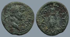 MYSIA. Apollonia ad Rhyndacum. Trajan (AD 98-117)
AE Bronze (16,6mm 3,1g)
Obv: ΑΥ ΝΕΡ ΤΡΑΙΑΝΟϹ ΚΑΙ ϹΕ Γ Δ. Laureate head of Trajan, right
Rev: ΑΠΟΛ...