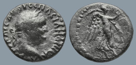 CAPPADOCIA. Caesarea. Titus (AD 79-81).
AR Hemidrachm (14,3mm 1,,7g)
Obv: AYTOKPATWP TITOC KAICAP CEBA. Laureate head right.
Rev: Nike advancing ri...